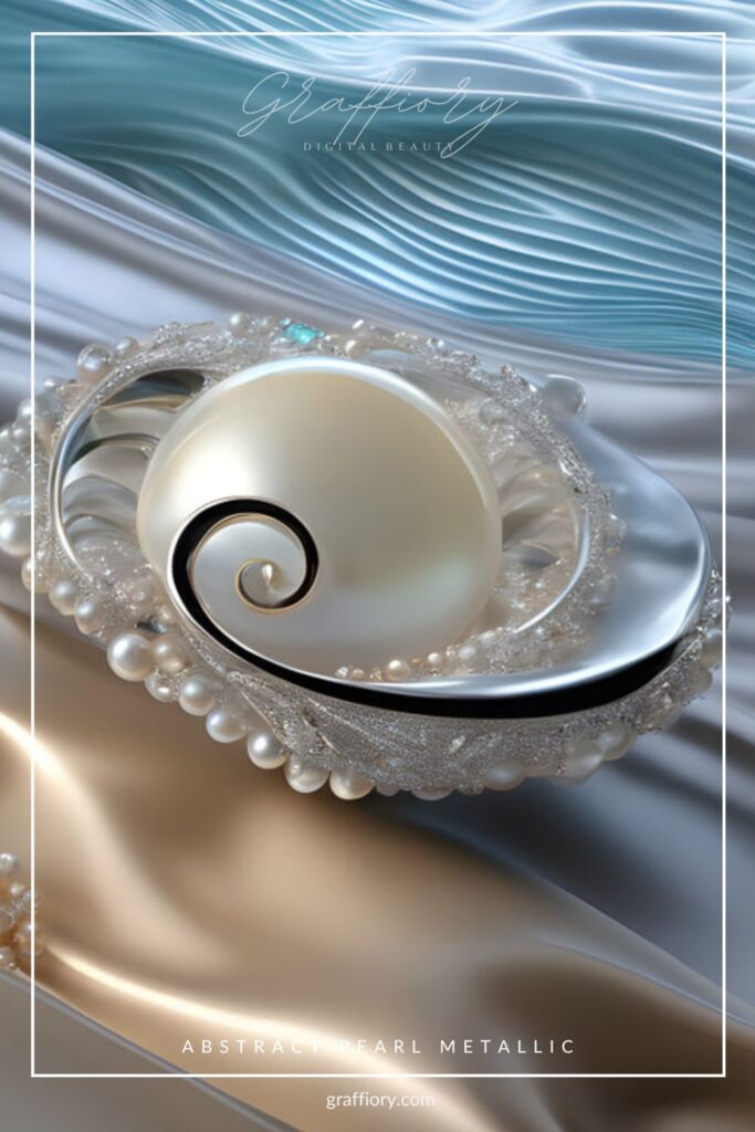 Abstract-Gold-Silver-Pearl-Seashell-Metallic-Artwork