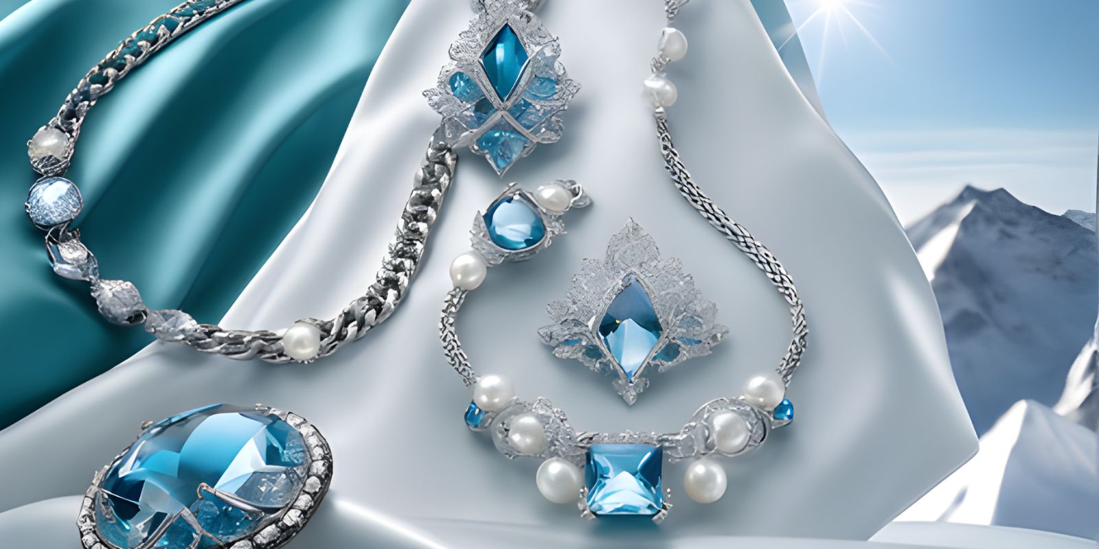 Silver Pendants in shades of azure and turquoise